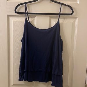 GAP luxe spaghetti strap navy top L